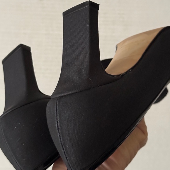 J. Renee Black Fabric & Leather 3" Block Heels Mesh Side & Top Women's Size 8M - Picture 11 of 12